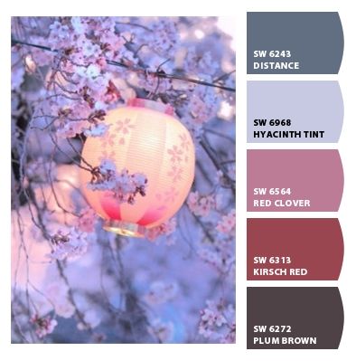 ColorSnap by Sherwin-Williams – Jamie A. New Year Color Palette, Graphic Design Color Palette, Zen Color Palette, Japan New Year, Graphic Design Color, Design Color Palette, Japanese Blossom, Japanese Nature, Create Color Palette