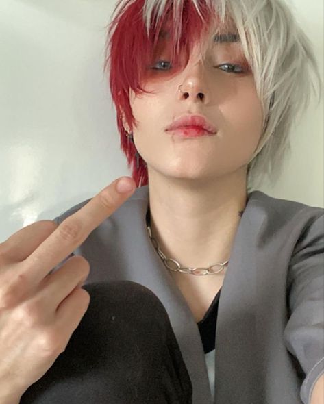 Hottie with a body Cosplay Todoroki, Lev Katsu, Todoroki Cosplay, Hair Product Organization, Split Dyed Hair, Mha Cosplay, Dyed Red Hair, Priscilla Presley, Cosplay Characters