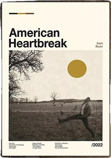 American Heartbreak Album Cover, Heartbreak Album Cover, Zach Bryan Poster, American Heartbreak, Summertime Blues, Zach Bryan, Summer 24, Album Covers, How To Plan