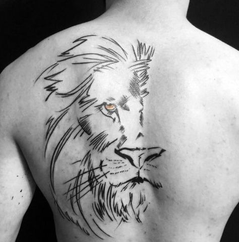 Lion Back Tattoo, Lion Tattoo Meaning, 42 Tattoo, Unique Tattoos For Men, New Tattoo Designs, Lion Tattoo Design, Back Tattoos For Guys, Tattoo Trends, Back Tattoos