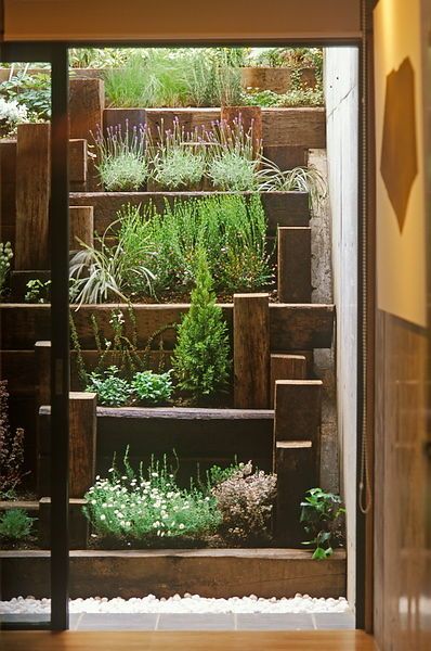 Small City Garden, Small Japanese Garden, Japanese Garden Landscape, Herb Garden Design, Tiered Garden, Pallet Garden, City Garden, Small Space Gardening, Apartment Garden