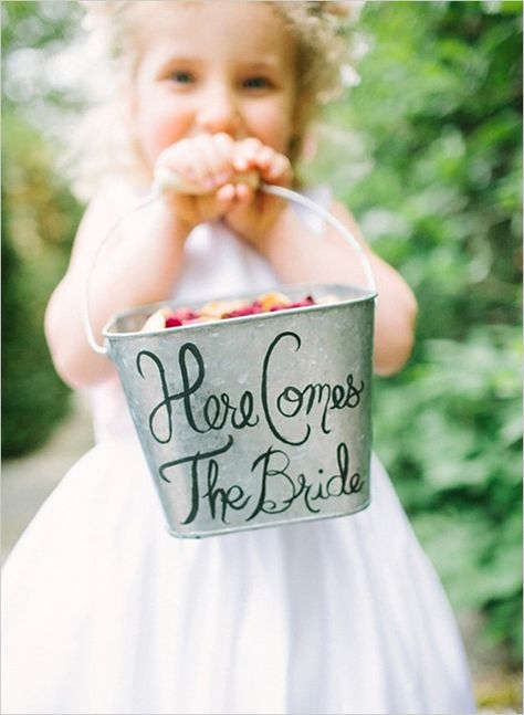 20 Fab Flower Girl Fashions Flower Girl Pail, Ring Bearer Flower Girl, Rustic Flower Girls, Country Wedding Decorations, Wedding Photography Studio, Rustic Country Wedding, Back To Nature, Here Comes The Bride, Trendy Wedding