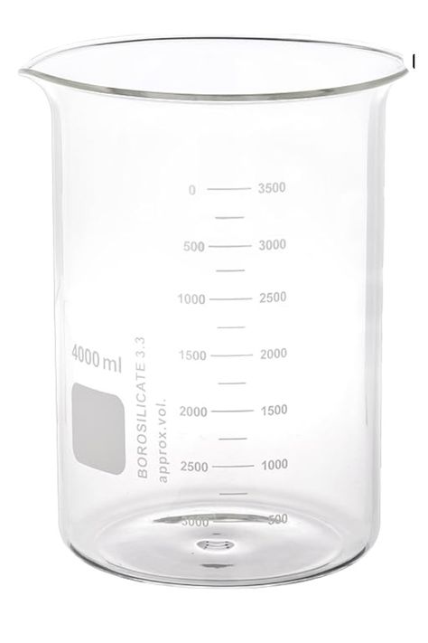 Griffin beaker, 4000ml capacity-each. Liquid Measuring Cup, Glass