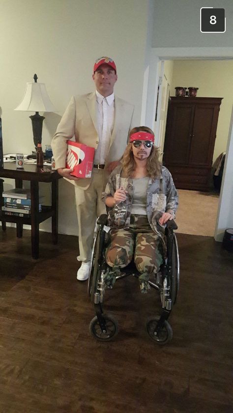 Forrest Gump and Lieutenant Dan Couple Halloween Costume Forest Gump And Lieutenant Dan Costume, Forrest Gump And Lieutenant Dan Costume, Forest Gump Family Costume, Lieutenant Dan Costume, Original Halloween Costumes, Lieutenant Dan, Couple Halloween Costume, Carnaval Dress, Funny Couple Costumes