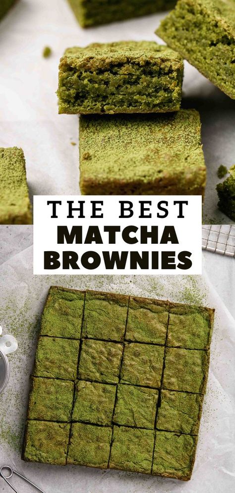 Brownie Texture, Matcha Recipe Baking, Matcha Dessert Recipes, Matcha Brownies, Green Tea Dessert, Lifestyle Of A Foodie, Matcha Green Tea Recipes, Matcha Dessert, Best Matcha