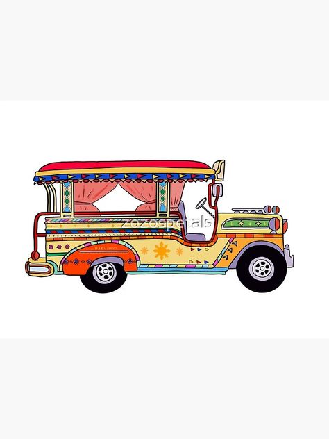 "Jeepney" Art Board Print for Sale by zozospetals | Redbubble Jeepney Art, Art Board, Art Boards, Transportation, Cricut, For Sale, Art