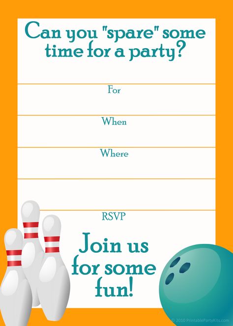 http://wordplay.hubpages.com/hub/sports-invitations Bowling Birthday Party Invitations, Sports Party Invitations, Free Party Invitations, Party Invitations Templates, Bowling Invitations, Bowling Birthday Invitations, Bowling Party Invitations, Birthday Party Invitation Wording, Birthday Party Invitations Free