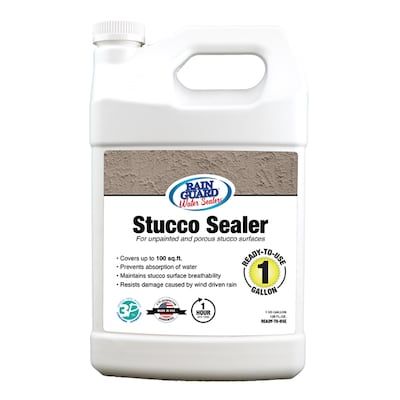 Rainguard Water Sealers Clear, Natural Super Flat Transparent Water-based Mildew Resistant Mold Resistant Sealer (1-Gallon) in the Waterproofers & Sealers department at Lowes.com Paver Sealer, Concrete Cover, Concrete Sealer, Stucco Walls, Surface Water, Outdoor Paint, Stamped Concrete, Mold And Mildew, Clear Water