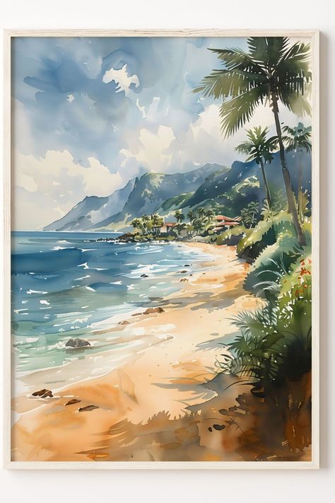 Watercolor painting of Lahaina Maui's Banyan tree, vibrant and serene Hawaii Poster, Hawaiian Artists, Lahaina Maui, Tree Watercolor, Watercolor Prints, Banyan Tree, Watercolor Trees, Tree Wall Art, Maui Hawaii