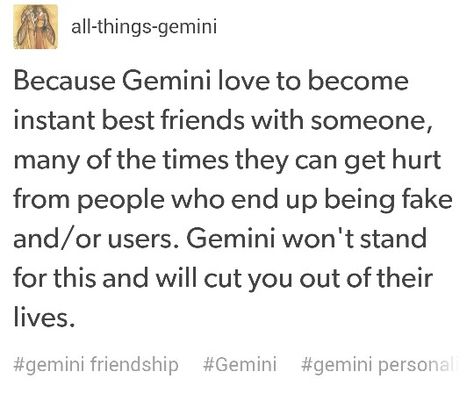 Advice: Don't get too attached #gemini #friendship #personality #trait #zodiac Gemini Friendship, Don't Get Too Attached, Too Attached, Friendship Memes, Gemini Traits, Gemini Love, Gemini And Libra, Girl Friendship, Fancy Dress Design