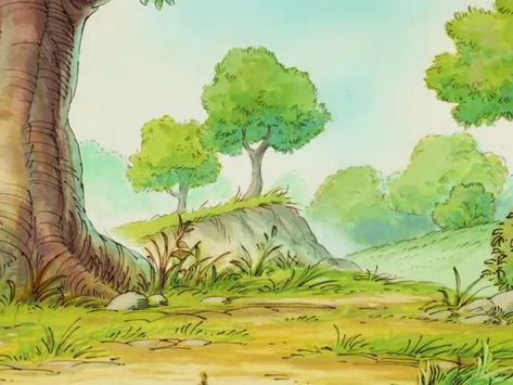 Winnie The Pooh Background, Writing Kids Books, Hundred Acre Woods, Landscape Concept, Character Study, Cartoon Background, Animation Background, Kids Writing, Animation Film