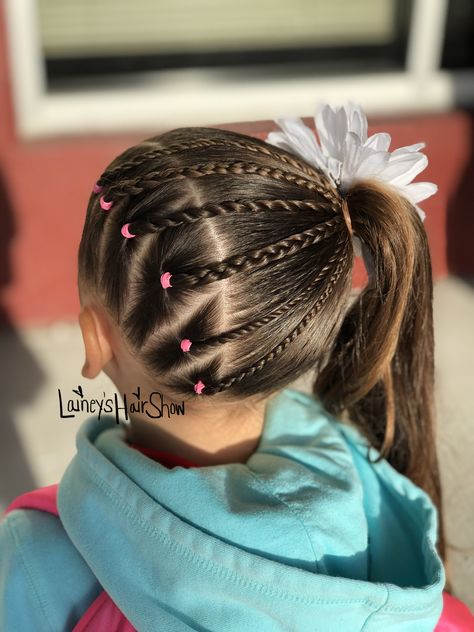 Side Ponytail Hairstyles For Kids, Cute Girl Hairstyles For Kids Easy, Kids Hairstyles Girls Easy, Ponytail With Braids, Ponytail Hairstyles For Kids, Toddler Hair Styles, Toddler Hairstyles Girl Fine Hair, Easy Toddler Hairstyles, Girls Hairdos