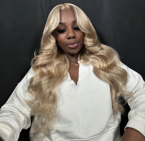 Icy Blonde Frontal Wig, 613 Closure Quick Weave, 613 Wig On Dark Skin, Birthday Outfits With Blonde Hair Black Women, 613 Middle Part With Curls, Side Part Ash Blonde Wig Black Women, Ash Blonde Middle Part Frontal, 613 Blonde Wig Hairstyles, Blonde Hair Wigs Black Women