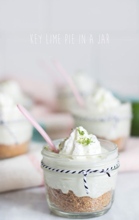 Key Lime Pie In A Jar | The Blondielocks | Life + Style Pie In A Jar, Key Lime Juice, Green Food Coloring, Mini Pies, Lime Pie, Key Lime Pie, Lime Zest, Graham Cracker Crust, Summer Inspiration