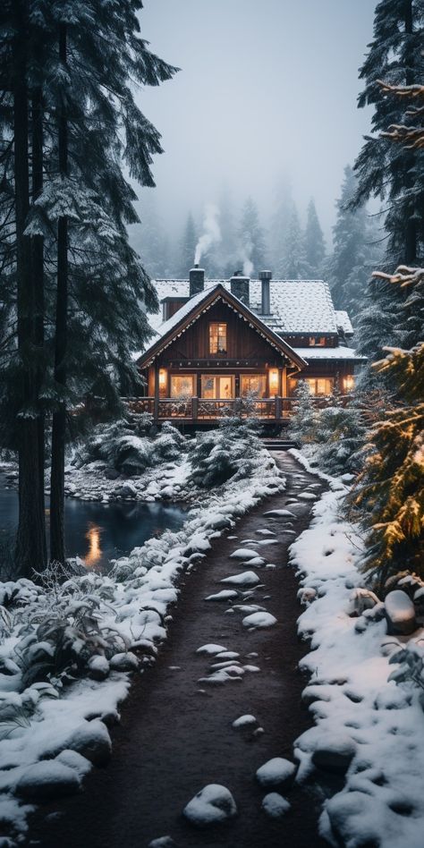 Snowy Cabin Wallpaper, Magical Settings, Bathroom Curtains Ideas, Wallpapers Winter, Snowy Cabin, Winter Iphone, Iphone Wallpaper Winter, Bathroom Upgrade, Cute Christmas Wallpaper