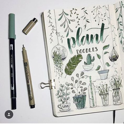 Love these plant doodles by @bujo.maripol • • • #bujo #bulletjournals #bulletjournal #bullet #journal #bulletjournallife #planner #notes #love #life #pens #stationary #bulletjournalideas #watercolour #inspo #inspiration #study #muji #beautiful #progress #diary #November #art #washi #goals #wanderlust #travel #health #nomad Plant Doodles, April Bullet Journal, Plant Doodle, Sketch Note, Doodle Pages, Little Doodles, Bullet Journal Spread, Arte Inspo, Bullet Journal Layout