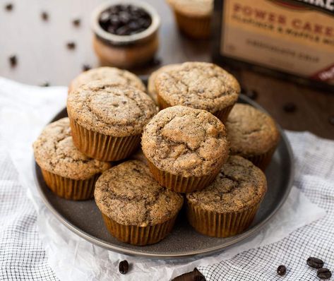 This Chocolate Chip Coffee Cake Muffins recipe makes for the perfect breakfast treat. Every bite delivers chunks of chocolate and a hint of coffee that is sure to jump start any day. Whether using standard, jumbo, or a mini size muffin pan, these chocolate chip coffee cake muffins are sure to be soft, fluffy, and delicious every time. Chocolate Chip Coffee Cake, Coffee Cake Muffin Recipes, Kodiak Cakes Recipe, Packed Snacks, Coffee Muffins, Wls Recipes, Coffee Cake Muffins, Cake Muffins, Kodiak Cakes