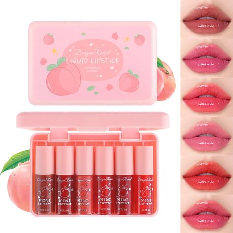 PRICES MAY VARY. 【Moisturizing Effect】The 3-in-1 Lip gloss is easy to push and has a lightweight texture, making it smooth and non sticky to use, making it easy to create a natural makeup look. In addition, lip gloss contains a large amount of moisture and luster, effectively locking in lip moisture. 【Super Waterproof】Lip tint is full of color, rich in color, high color rendering. Fast film formation, waterproof and sweatproof, not easy to take off makeup, non-sticky cup, long-lasting makeup. 【F Plump Lips Makeup, Lip Tint Makeup, Korean Lip Tint, Plumping Lipstick, Korean Lips, Lip And Cheek Tint, Peach Lips, Liquid Lipstick Set, Eye Pigments