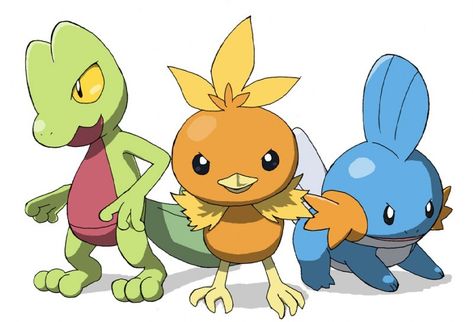 Hoenn Starters Pokemon Hoenn Starters, Starter Pokemon Art, Torchic Pokemon, Hoenn Starters, Christmas Pokemon, Pokémon Fanart, Starter Pokemon, Pokemon Drawing, Pokemon Starters