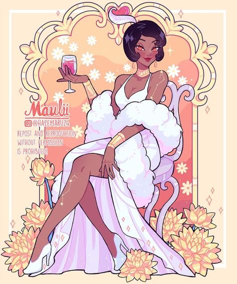 🌼Maulii🌼[PIN COMMISSION OPEN] on Instagram: "Almost There🍸 . Pin design for Anonymous, this piece will go together with Megara from a while ago, more princesses will coming soon~🥰 . Almost There sequences is remaining one of my favorite, the animation style is just soooo good😭 so happy finally could do a tribute for it! Love this new palette of white-gold-brown, she turned out so fancy ahhh💛 Hope you guys like it too🥰💛💛 . . . . #princessandthefrog #tiana #disneypins #glamourfashion #gir Usagi Sailor Moon, Walt Disney Princesses, Disney Character Art, Tumblr Drawings, Walt Disney Characters, Sailor Moon Fan Art, Sailor Moon Usagi, Sailor Moon Aesthetic, Pin Design