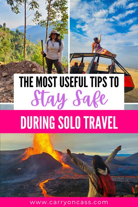 The number one question I get when I tell people that I’m traveling alone is, “Is it safe?“.  The first time I traveled solo I was obviously nervous for many reasons. But I felt like getting this question over and over again made it worse. For many people, the thought of venturing out into the world alone is a terrifying idea. But solo trips for women are a wonderful and empowering way explore the world. Click here to read my guide on why you should do it and how to do it safely. Travel Solo Woman, Solo Trips For Women, Solo Trips, Traveling Alone, Solo Female Travel, Travel Alone, Female Travel, Stay Safe, Solo Travel