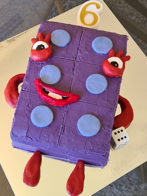 Numberblocks Birthday Party Food, Number Blocks Cake, Numberblocks Birthday Cake, Number Blocks Birthday Party, Numberblocks Birthday Party, Block Birthday Party, Paw Patrol Birthday Cake, 6th Birthday Cakes, Baby Birthday Cakes