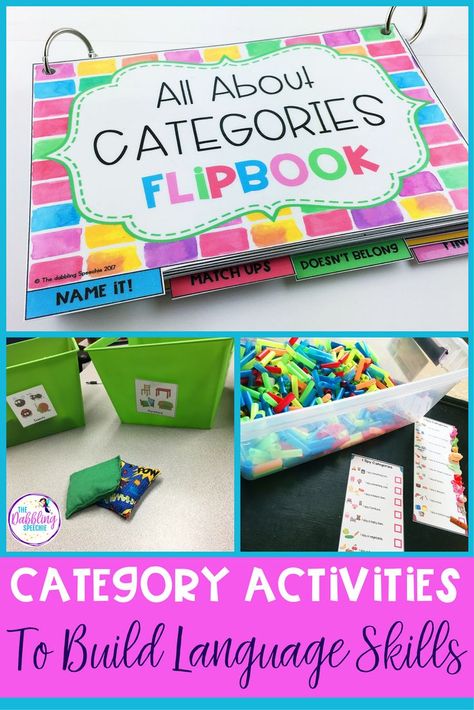 category activities for speech therapy to build language skills. Language Activities Speech Therapy, Slp Office, Preschool Slp, Expressive Language Activities, Activities For Speech Therapy, Building Vocabulary, Preschool Speech Therapy, School Speech Therapy, Language Therapy Activities