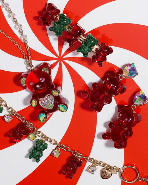 Betsey Johnson on Instagram: “Get festive in yummy bling 🍭🍬💎 Click link in bio to shop.” Gummy Bear Jewelry, Bear Jewelry, Unique Fashion Jewelry, Gummy Bear, Shop Jewelry, Betsey Johnson Jewelry, Betsy Johnson, Gummy Bears, Ornament Wreath