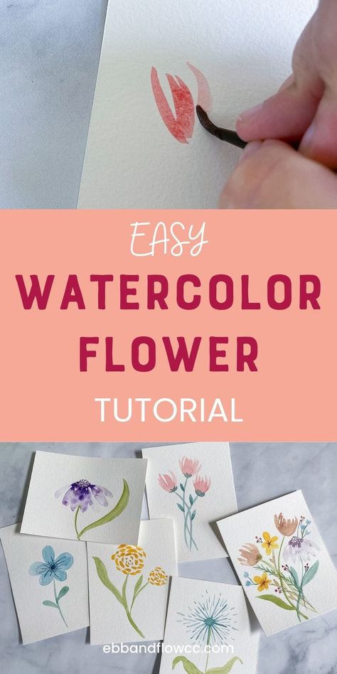 Watercolor Flowers For Beginners, Simple Watercolor Flowers, Flowers For Beginners, What To Paint, Abstract Art Photography, Photography Sketchbook, Watercolor Painting For Beginners, Easy Flower Painting, Step By Step Watercolor