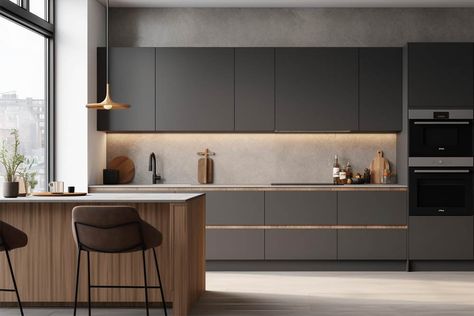 Modern Dark Grey Kitchen Cabinets |Grey Modern Kitchen Cabinets Grey Modern Kitchen Cabinets, Modern Light Grey Kitchen, Contemporary Grey Kitchen, Handleless Kitchen Cabinets, Light Grey Kitchen, Dark Grey Kitchen Cabinets, Light Grey Kitchen Cabinets, Country House Kitchen, Modern Grey Kitchen