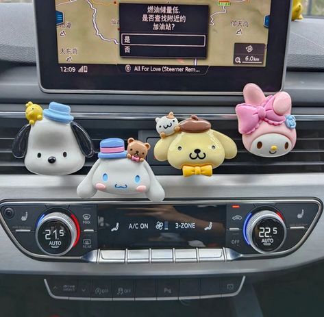 Kuromi Car, Sanrio Car, Sanrio Mymelody, Hello Kitty Car, My Melody Cinnamoroll, Cute Sanrio, Cinnamoroll Kuromi, Car Deco, Perfume Diffuser