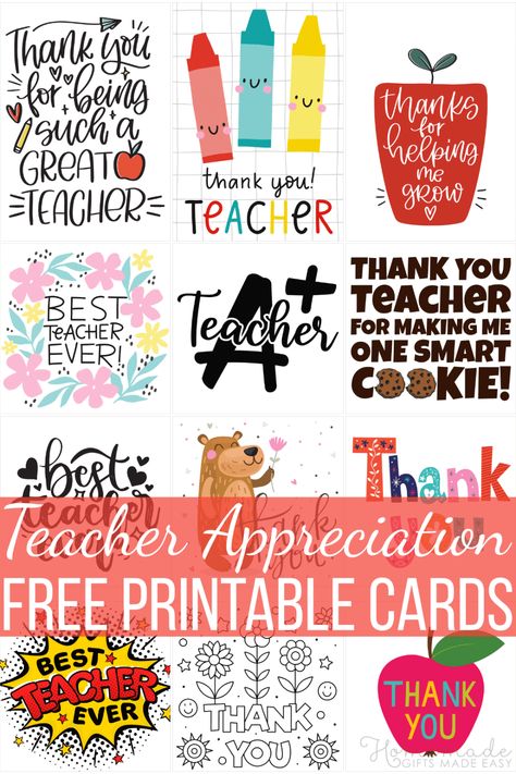 Free Printable Teacher Appreciation Cards Teacher Appreciation Notes, Free Teacher Appreciation Printables, Teacher Appreciation Gift Card, About Teacher, Teacher Appreciation Card, Selamat Hari Guru, Teacher Appreciation Quotes, Appreciation Gifts Diy, Teacher Appreciation Gifts Diy