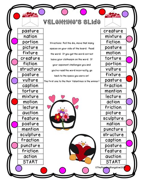 {FREEBIE} This fun fast paced game is a great addition to your word study with -ture and -tion endings. 3rd Grade Phonics, Suffixes Anchor Chart, Ture Words, Worksheets 2nd Grade, Phonics Resources, February Activities, February Activity, Reading Unit, Grade Spelling