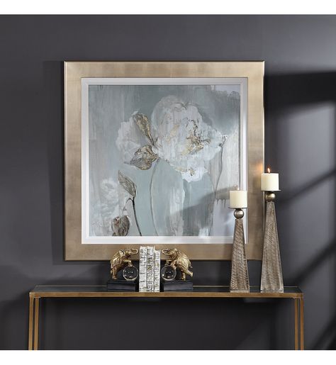 Uttermost Art, Leaf Frame, Floral Art Print, Tulip Design, Contemporary Frames, Gold Cream, Floral Prints Art, Visual Artwork, Elegant Floral