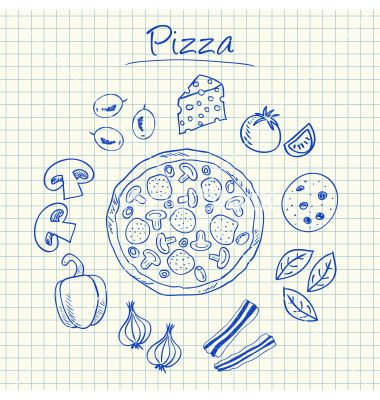 Pizza Doodles, Pizza Doodle, Food Elements, Travel Doodles, Chalkboard Vector, Paper Vector, Free Doodles, Pen Doodles, Feather Vector