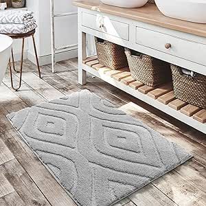 DEXDE Gray Bathroom Rugs Boho Bath Mat Non Slip Geometric Luxury Soft Washable Carpet for Bathroom Shower Kitchen Entryway Modern Decor 20x32 Long Bathroom Rugs, Boho Bathroom Rug, Grey Bathroom Rugs, Boho Bath Mat, Bathroom Runner, Entryway Modern, Boho Runner Rug, Bathroom Runner Rug, Blue Bath Mat