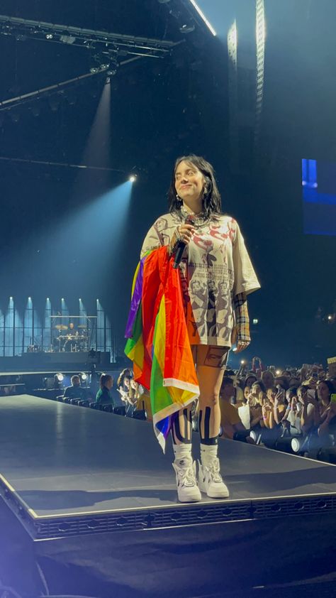 Billie Eilish With Pride Flag, Billie Eilish Lesbian Flag, Billie Eilish Pride Flag, Billie Eyelash, Pride Stuff, Lesbian Flag, Rainbow Flag, Pride Flag, Pride Flags