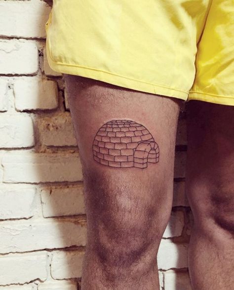 Minimalist igloo tattoo on the right thigh Igloo Tattoo, Music Installation, Tattoo On The Thigh, Photography Tea, C Tattoo, Hand Poked Tattoo, Poke Tattoo, Hand Poke, Tattoos Ideas