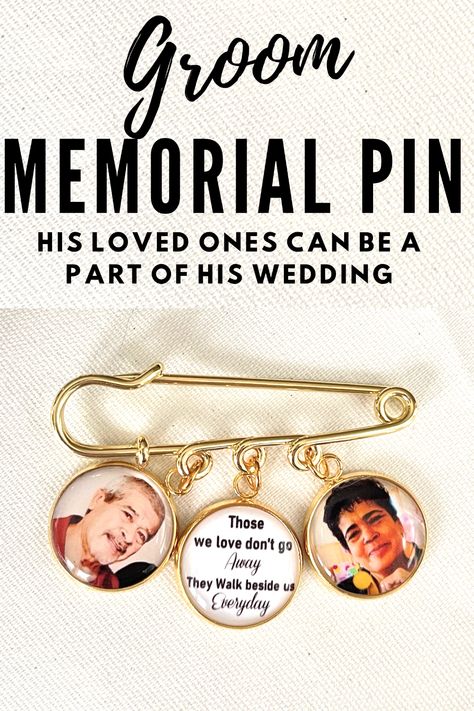 Memorial Photo Lapel Pin in Gold has 3 charms for photos of loved ones who have passed. Custom memorial photo Boutonniere Lapel Pin for pictures or personalized text. Map Pendant, Custom Memorial, Ceremony Inspiration, Shop Wedding, Groom Gift, Wedding Wishes, Memorial Jewelry, Planning Tips, Wedding Board