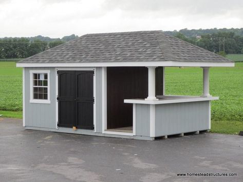 Shed With Bar, Pool Sheds, Small Pool Houses, Barn Pool, Pool House Shed, Shed With Porch, Pool Shed, Bar Shed, Pool Life