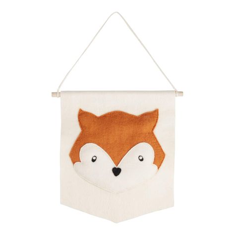 Montessori Kids Room, Fox Felt, Twin Nursery, Blanket On Wall, Felt Wall Hanging, Felt Wall, Fox Nursery, Baby Animal Drawings, Wall Decor Hanging