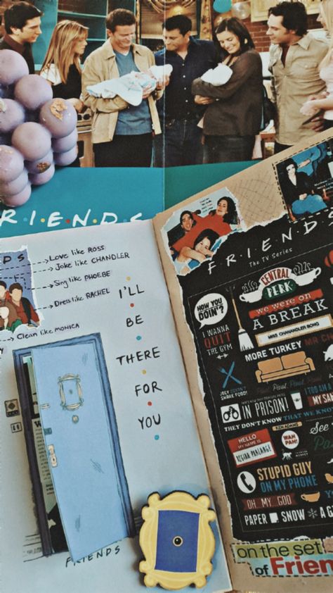 #friends #tv_show #journal #friends_tv_show Friends Tv Show Scrapbook Ideas, Friends Crafts Tv Show, Friends Tv Show Crafts, Tv Shows Journal, Friends Drawing Tv Show, Journal Tv Shows, Journal Friends, Movies Journal, Friends Title