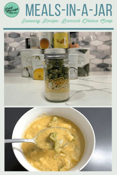 Broccoli Cheese Soup Meal-in-a-Jar - Your Thrive Life Meal In A Jar, Thrive Life Recipes, January Recipes, Broccoli Cheddar Soup Recipe, Thrive Recipes, Homemade Dry Mixes, Soup In A Jar, Broccoli Cheese Soup Recipes, Cheese Soup Recipes