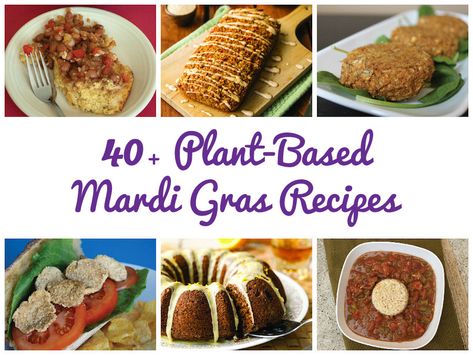 Mardi Gras is usually all about eating and celebrating in excess -- but it doesn't have to be!Let the good times roll and enjoy a not-so-fat Tuesday with these 40+ plant-based recipes!P.S. there will be a like batch cooking tutorial event on Saturday, February 21st -- see Friday's post for more info.Cajun Tempeh Meatloaf from HolidaysMardi Gras recipes from the blog: Cajun Chickpea CakesCaribbean Peas & Rice"Crab" CakesCreole Black Eyed PeasGingered Collard GreensSpicy SausageVeggie, Bean & ... Mardi Gras Pasta Recipe, Mardi Gras Recipes Easy, Fat Tuesday Food, Mardi Gras Recipes, Mardi Gras Dinner, Peas Rice, Mardi Gras Food, Tilapia Recipes, Holiday Party Foods