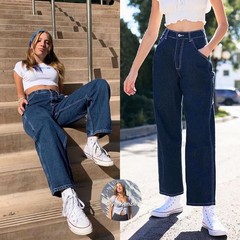 Maddie and Kenzies Closet! on Instagram: “She’s wearing the: 1. @brandymelvilleusa “talia dark wash cargo jeans” ($45.00)  2. @roxy “retro hawaiian flower crop top ” ($22.00)…” Dark Blue Jeans Outfit Women, Blue Jeans Outfit Women, Blue Jeans Outfit Summer, Dark Blue Jeans Outfit, Dark Wash Mom Jeans, Cargo Jeans Outfit, Blue Denim Jeans Outfit, Blue Jeans Outfit, Thrift Style