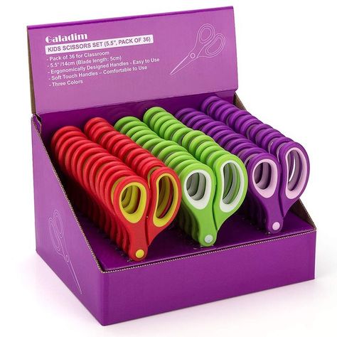 Galadim Kids Scissors (36 Count Teacher Pack, Rounded-tip, 5.5 Inch) - 5.5   Soft Touch Blunt School Student Scissors Shears GD-016-R-N (Pack of 36) Kids Scissors, Crayola Colored Pencils, Vision Board Party, Chinese New Year Design, Play Pretend, Sewing Room Design, Art And Craft Materials, Back To School Party, Operation Christmas