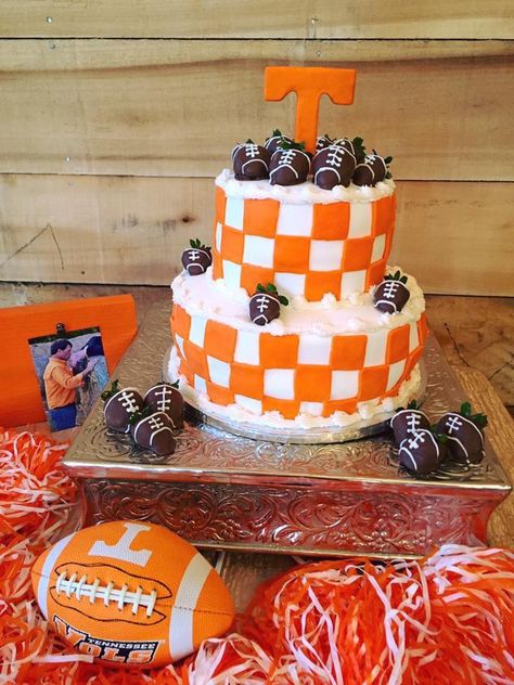 Happy Birthday Tennessee Vols Fan, Tennessee Vols Party, Cottage Bakery, Tn Vols, Football Birthday Party, Tennessee Vols, Tennessee Football, Fairy Cottage, Football Birthday