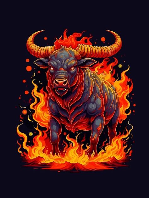 "Hell Fire Bull" Graphic T-Shirt for Sale by Grypis | Redbubble Bull Sticker, Mobil Mustang, Hell Fire, Bull Art, Taurus Tattoos, Looney Tunes Characters, Logo Design Video, Shri Ram Photo, Ram Photos