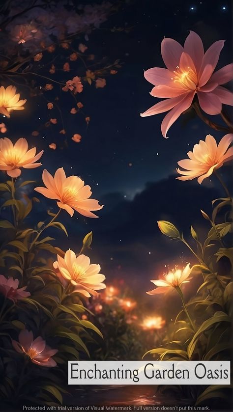 Design a Symphony of Blooms in Your Garden | Crafting an Enchanting Garden | Oasis Bloom by Bloom Flowers At Night, Creative Wallpapers, The Night Garden, Night Scenes, Mysterious Forest, Smelling Flowers, Enchanting Garden, Night Wallpaper, Under The Moonlight