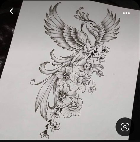 Phoenix Tattoo Sleeve, Phoenix Tattoo Feminine, Arm Sleeve Tattoos For Women, Phoenix Tattoo Design, Tattoos For Black Skin, Dope Tattoos For Women, Tattoo Style Drawings, Phoenix Tattoo, Feather Tattoos